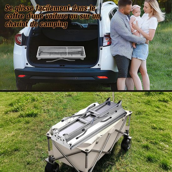 XXL Roestvrijstalen Houtskool BBQ Grill Grote Opvouwbare Barbecue voor Tuin en Camping — afbeelding 3