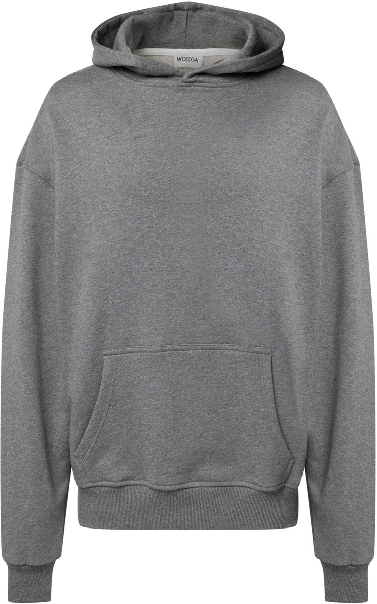 WOTEGA Heren Hoodie VibeHood – Oversized Fit – Katoen – Grijs – Melange & Kangoeroezak
