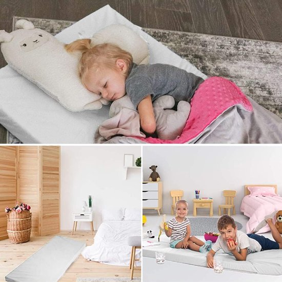 Schuimmatras - Multifunctioneel slaapmat - Kamperen en logeren - Hoge dichtheid HR-schuim - 90 x 180 cm - Geel — afbeelding 2