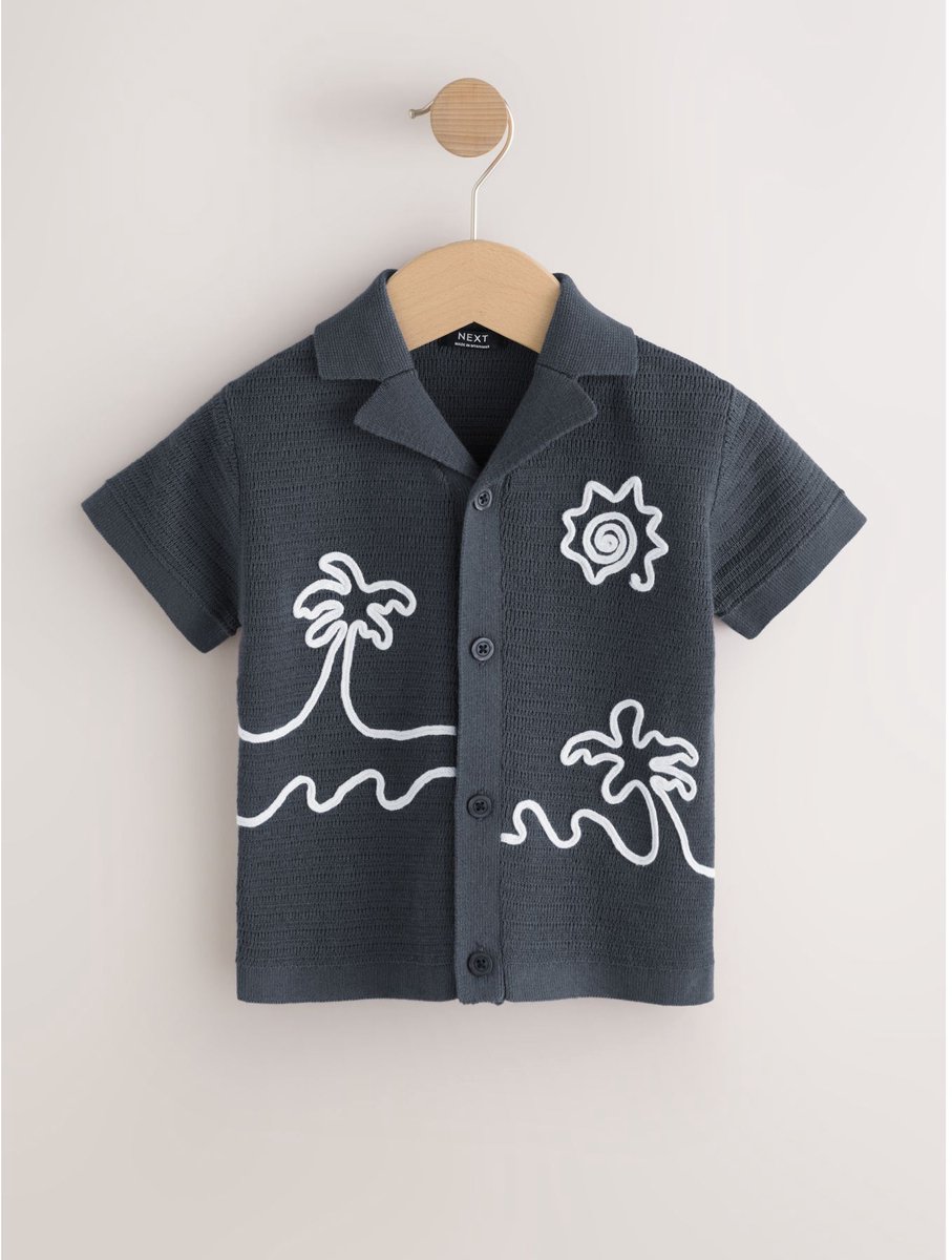 Next - Jongens - Gebreid Cornelli poloshirt - Grijs