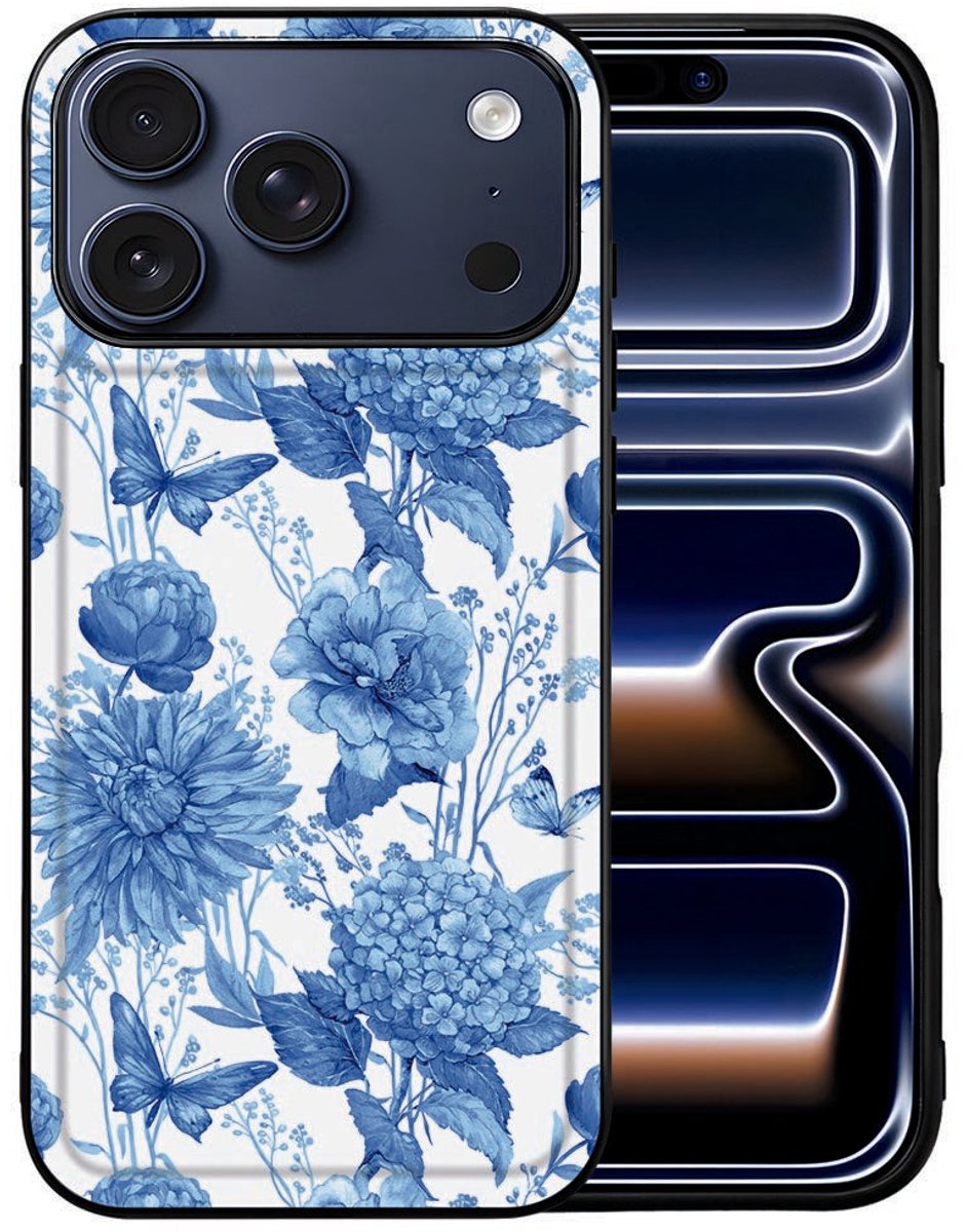 Flowers Blue Back Cover iPhone 17 Pro