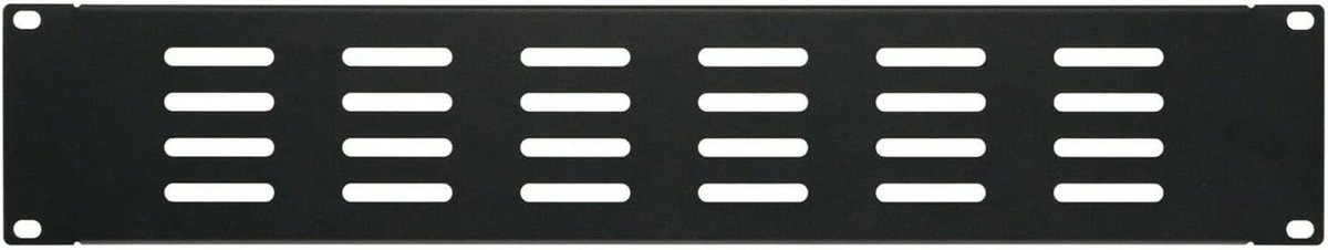 Perforated Cover Panel - Blind Panel - Server Cabinet Finishing - 2U Size - 483x89mm - Black