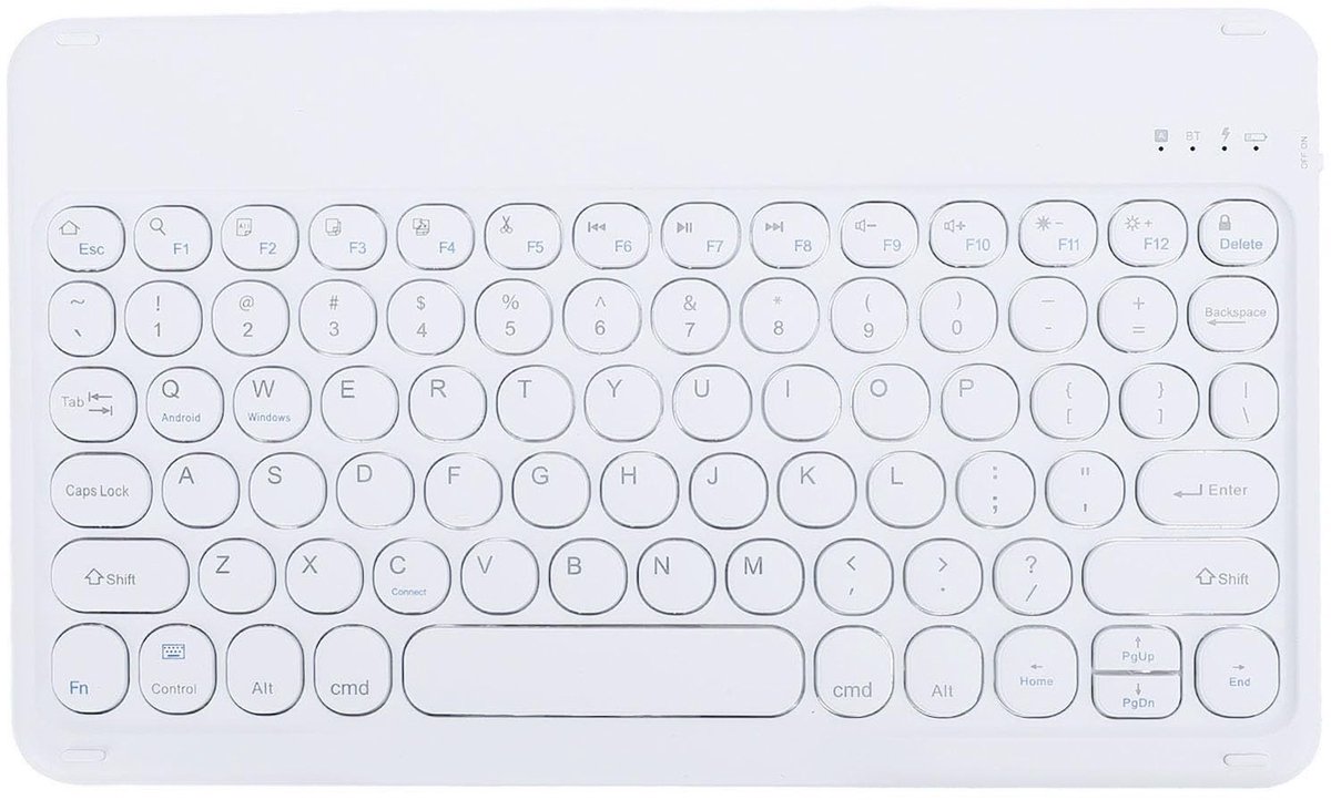 Draadloos Bluetooth Toetsenbord - Ultra-slim QWERTY UK Layout met Oplaadbare Batterij voor Laptop, Tablet en Smartphone