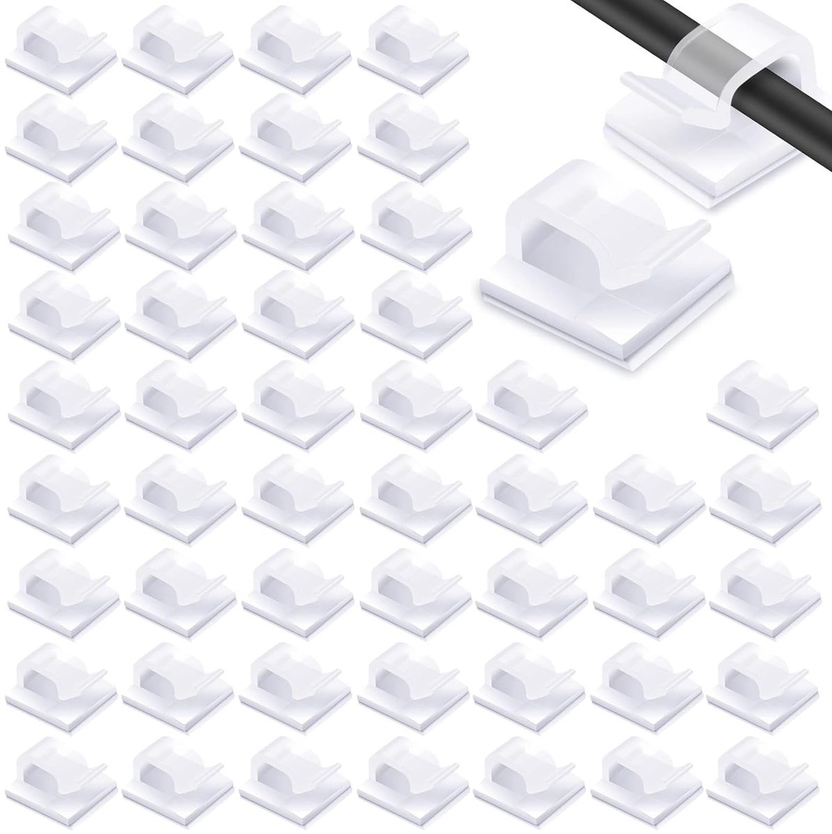 Transparante Mini Outdoor Kabelclips - 60 Stuks Zelfklevende Kabelhouders voor Wires en Cables van 0.1 tot 0.5 cm, Ideaal voor Organisatie en Beveiliging