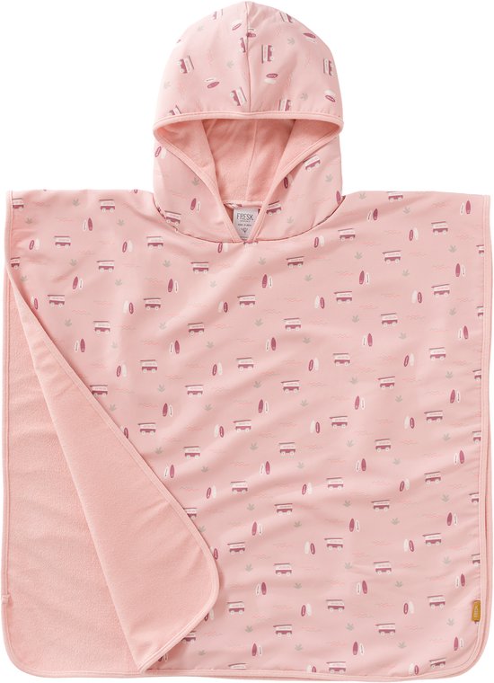 Fresk UV Badponcho - 0-3 jaar - Badcape met Capuchon - Dubbellaags Sneldrogend Strandlaken - Meisjes - Surf Girl van Fresk — afbeelding 4
