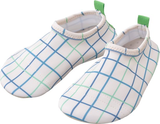 Fresk Zwemschoenen 29/30 -UV 50-bescherming – Antislip Strandschoenen – Quick Dry – Waterschoenen voor Kinderen – Elastische Pasvorm Jongens - Creme - Classic Check