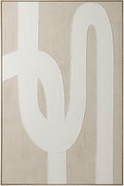 J-Line Tableau Lignes - bois - blanc/beige clair