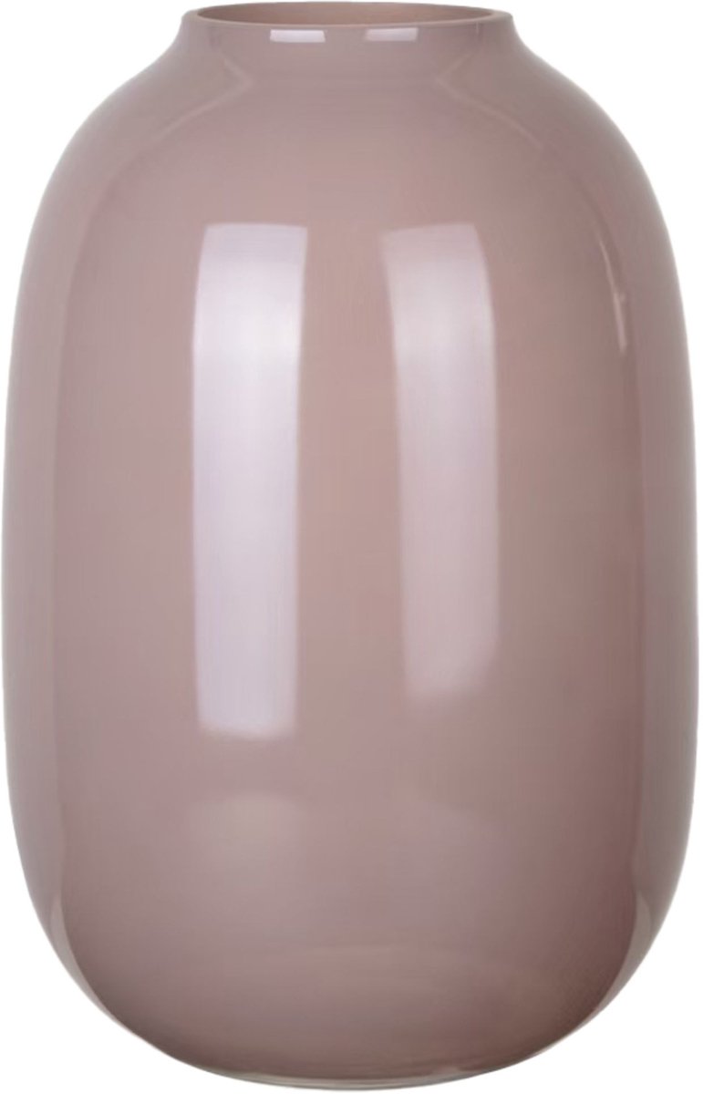 Mega Collections Bloemenvaas Oval Beauty - taupe - glas - D19 x H30 cm