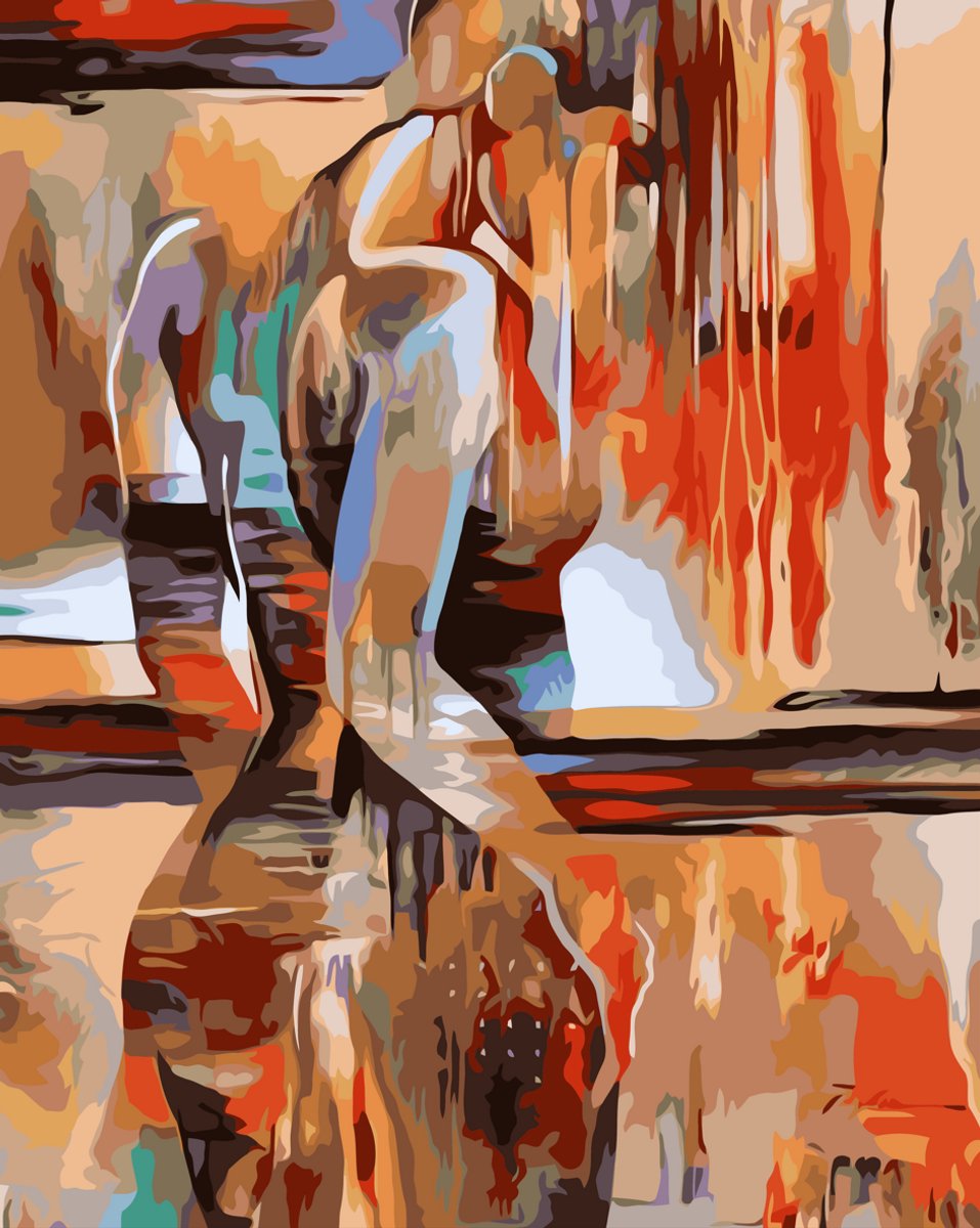 Paint by numbers – schilderen op nummer – DIY decoratie – Abstract vrouwelijk silhouet – In Her Flow