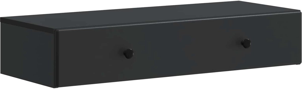 vidaXL Wandgemonteerde - Zijtafel - Zwart - 87,5 - x - 34,5 - x - 17 - cm - Bewerkt - hout