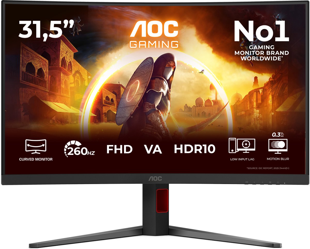 AOC G4 C32G4Z computer monitor 80 cm (31.5") 1920 x 1080 Pixels Full HD LCD Zwart, Rood