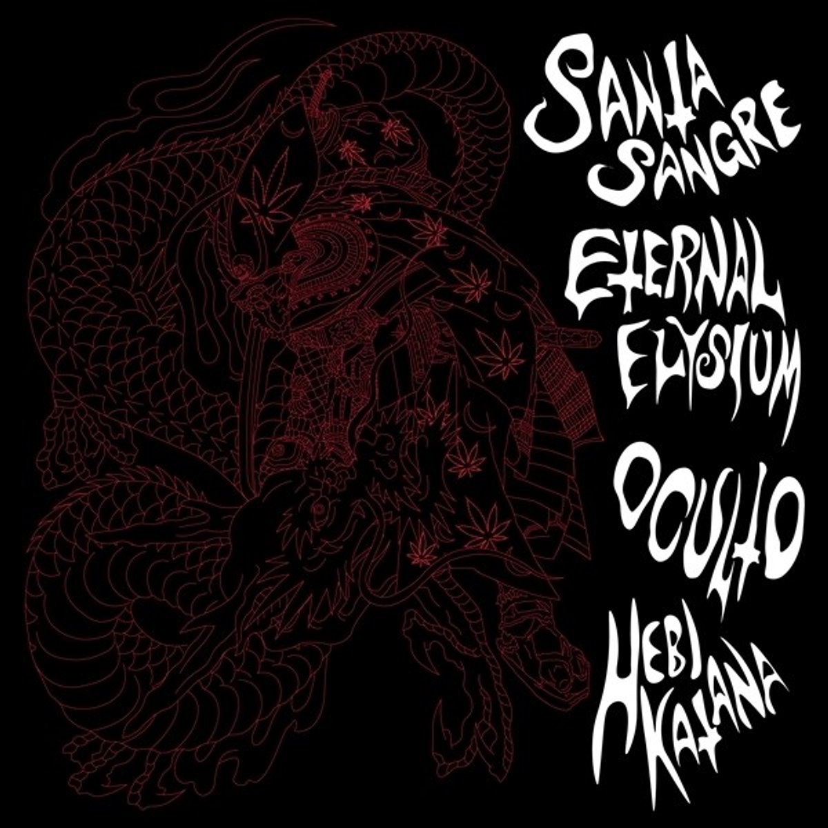 Santa Sange & Eternal Elysium & Oculto & Hebi Katana - Split (Green Marbled) (LP)