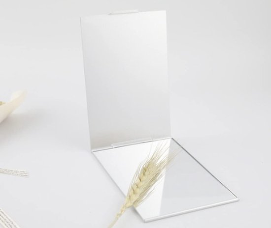 Draagbare Vouwspiegel voor Reizen, Compacte Make-up Spiegel, Handige Pocket Spiegel, 11.5cm x 8cm, Zilver, Ideaal voor Op Reis en Dagelijks Gebruik — afbeelding 2