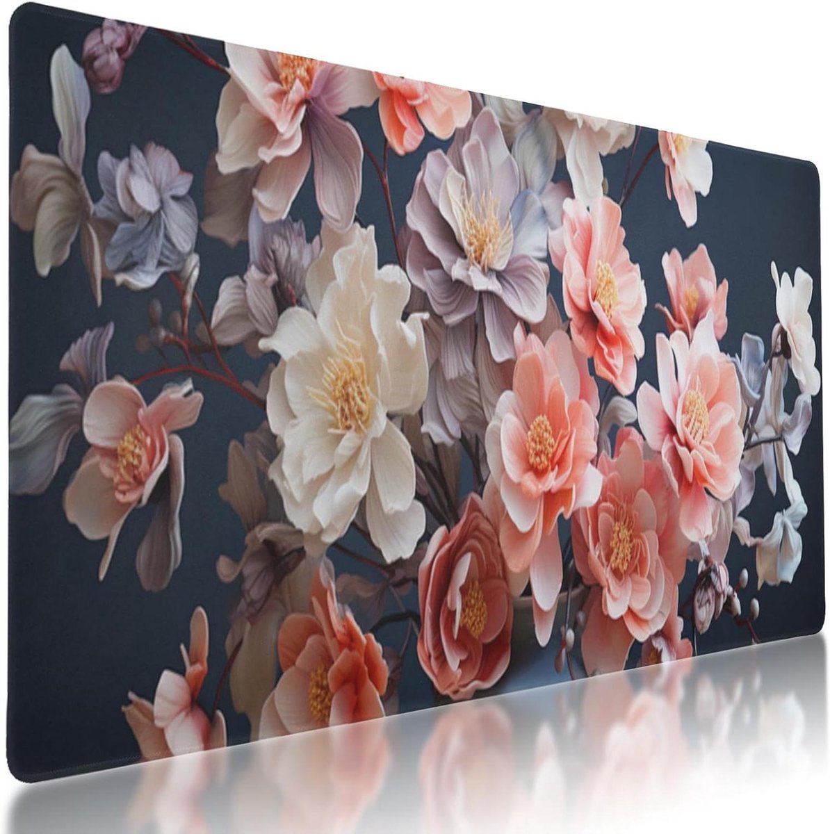 Muismat Bloem - Bureauonderlegger Desk pad - Computerwerk - Antislip rubberen basis - 90 x 40 cm - Multicolor