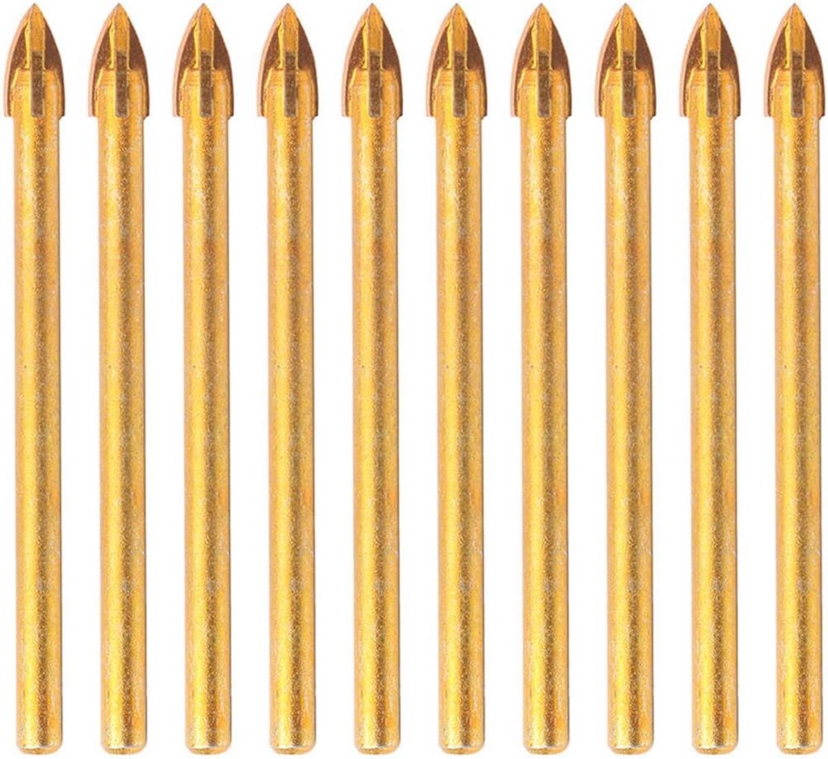 Set van 10 stuks 6mm boorpunt met hexaschaft voor glas, keramiek en marmerbewerking