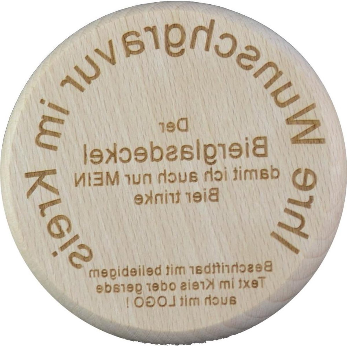 Bierglas Deksel - Drankbeschermer - Drank Beschermen - Individuele Gravure - 1 Stuk - Hout