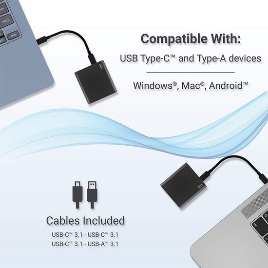 Draagbare SSD - Externe Opslag - Bestanden Overzetten - Hoge Snelheid - 1 TB - Zwart — afbeelding 5
