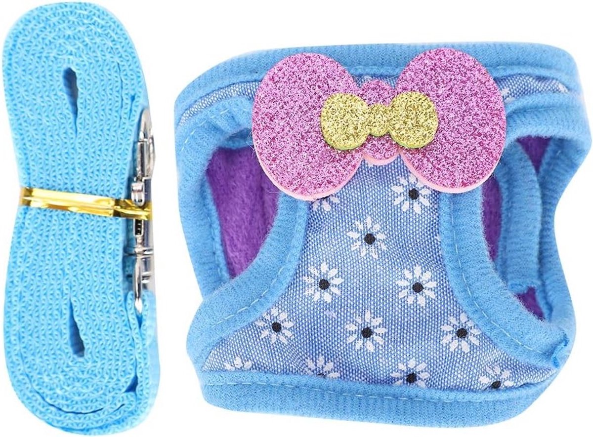 Verstelbare Huisdierharnas met Leash voor Kleine Dieren zoals Hamster, Rat en Vissen, Maat S