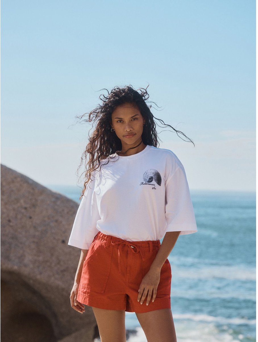 Next - Dames - Denimshort met elastische tailleband - Rood