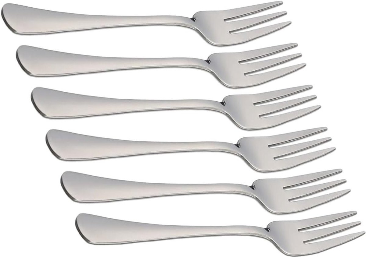 Set van 6 Kleine Dessert- en Cocktailgabels van RVS voor Appetizers en Fruit, 13.3 cm