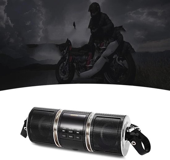 Motorfiets audiosysteem Bluetooth speaker waterdicht met FM-radio USB TF AUX MP3 WMA, verstelbare stuurmontage