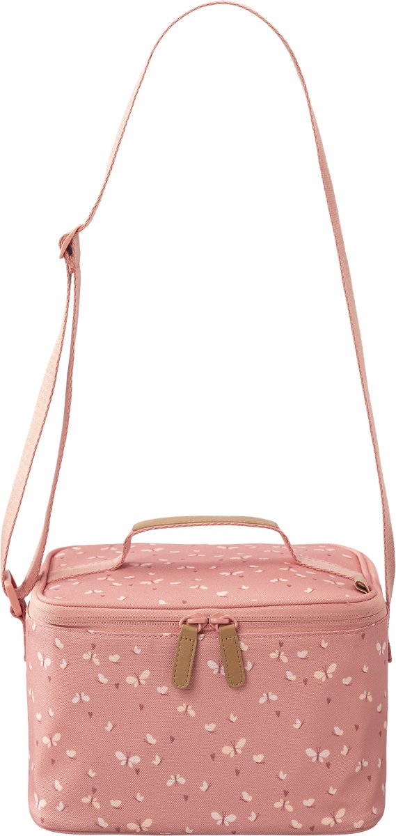 Fresk Grote Koeltas Kind 6.2 L - Lunchtas Meisjes - Thermische Lunch Koeltas - Met Bestekvak - Waterafstotende Lunchtas - Roze - Butterflies van Fresk — afbeelding 2