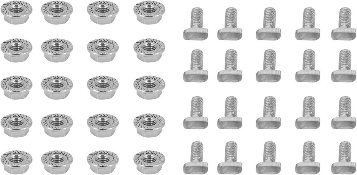 20 Sets Aluminium Moeren en Bouten voor Kassen, M6 X 13mm Hamerslag Bouten, Vierkante Hoofd Bouten en Moeren voor Kassen Onderhoud en Reparatie