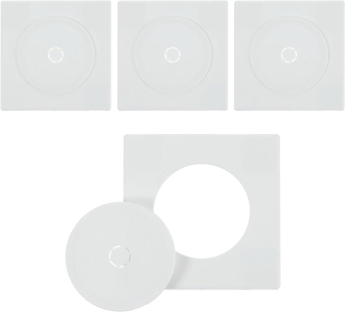 Wandafdekking Buis - Afdekplaat Kraan - Leidingen Verbergen - Zelfklevend Snap-in - 4 Stuks 51mm - Wit