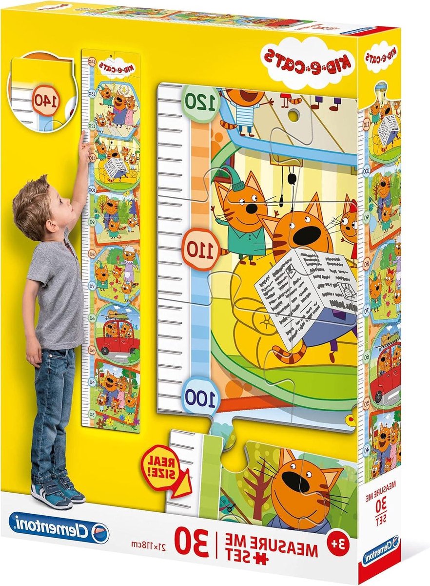 Kinderpuzzel Meetlat - Groeiplankaart - Kindergroei Meten - 30 Grote Delen - Tot 140 cm - Kleurrijk