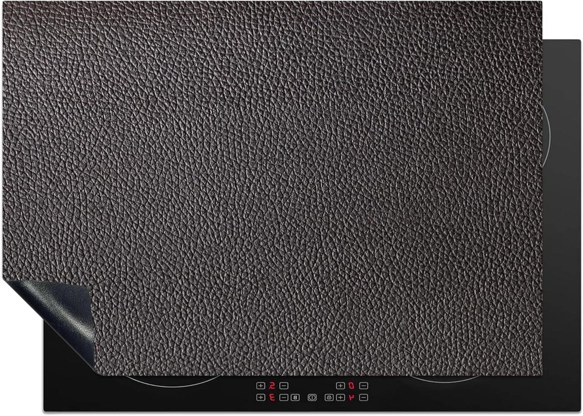 Inductiebeschermer - Kookplaatmat - Extra Werkruimte - Antislip Mat - 75x52cm - Zwart Lederlook