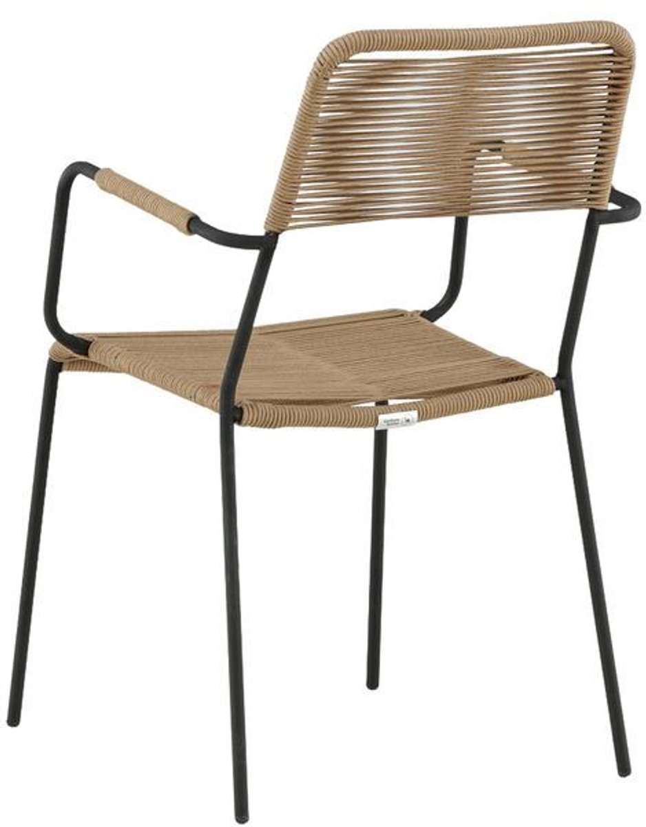 Svea - Liam tuinstoel met arm - zwart/naturel