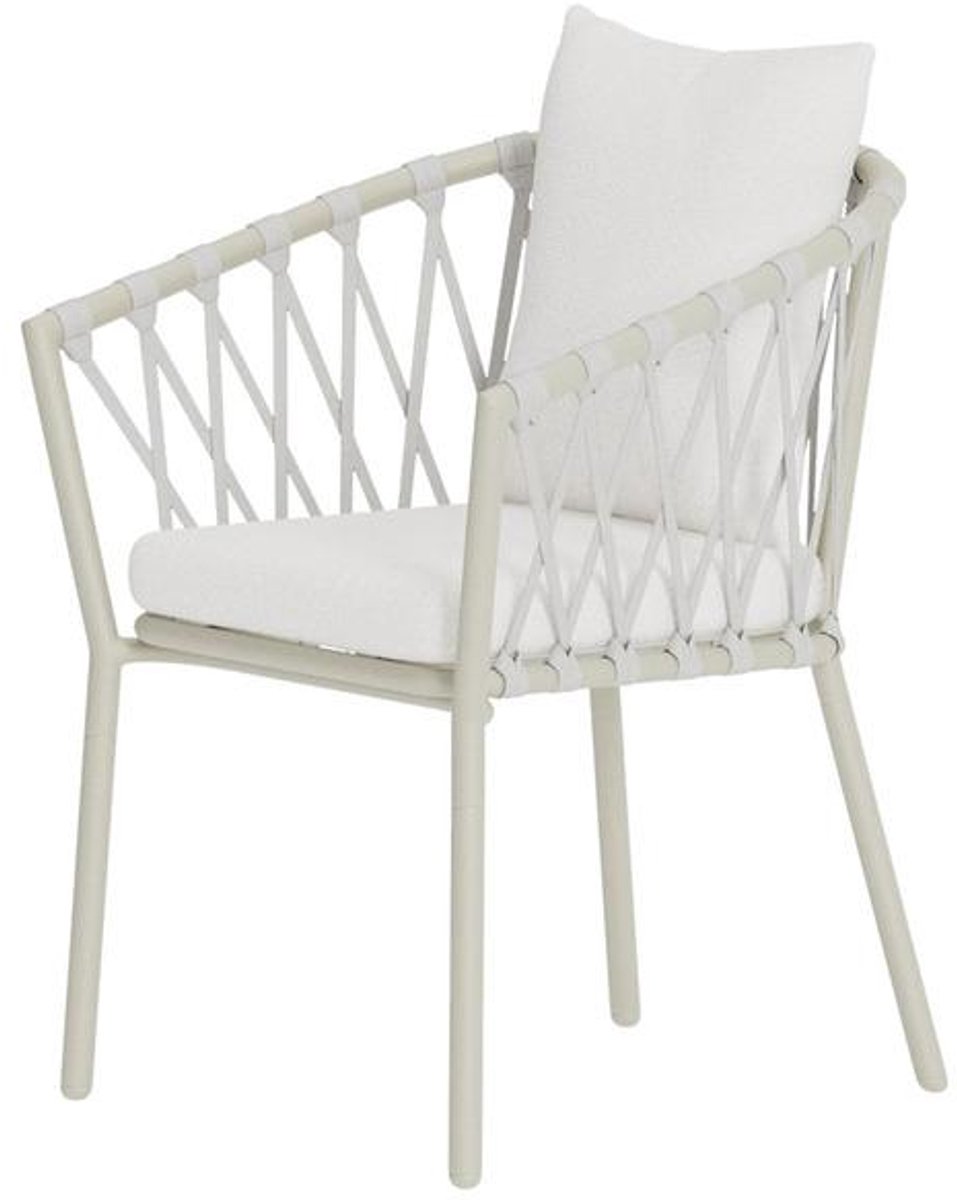 Svea - Janine tuinstoel - beige/wit bouclé