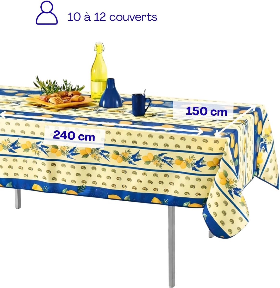 Tafelkleed - Keukentextiel - Eettafel Decoratie - Vuilafstotend - 150 x 240 cm - Blauw