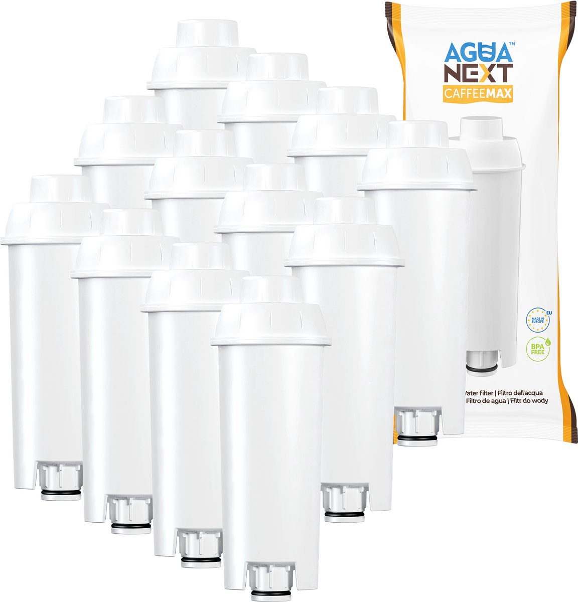 Aguanext 12x Waterfilters voor Delonghi - voor Koffiemachines - waterfilters voor Autentica, Magnifica en Dinamica - vervanging waterfilter SER3017 DLSC002