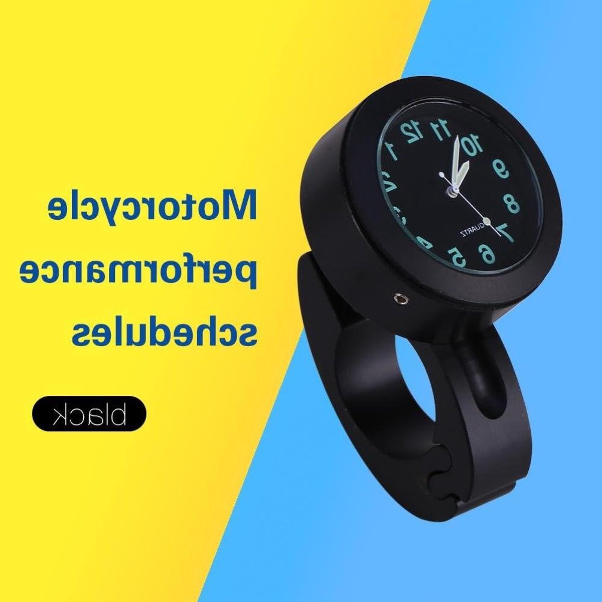 Motorfiets Stuurklok - Universele Klok - Rijtijd Bijhouden - Waterdicht Ontwerp - 7-8-1 Inch - Zwart