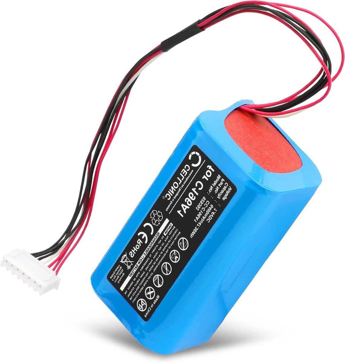 Vervangende Batterij - Reserve Batterij - Draagbare Luidspreker - Hoge Capaciteit - 6400mAh 7.4V - Zwart