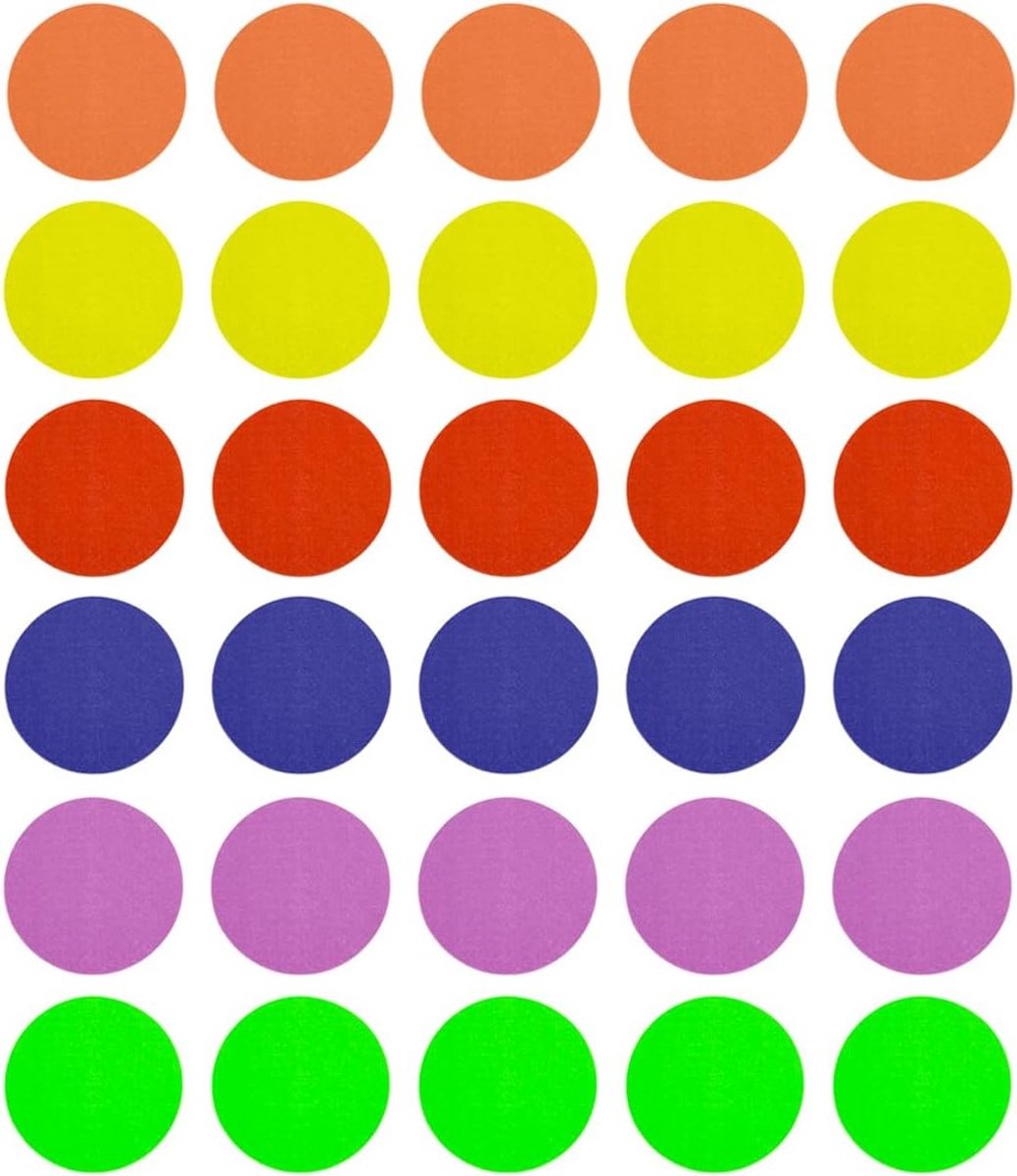 Kleurige Vloermarkers voor Gym en Klaslokaal - Antislip Nylon Dots, Perfect voor Activiteiten en Spellen (30 Stuks, 6 Kleuren, 10 cm)