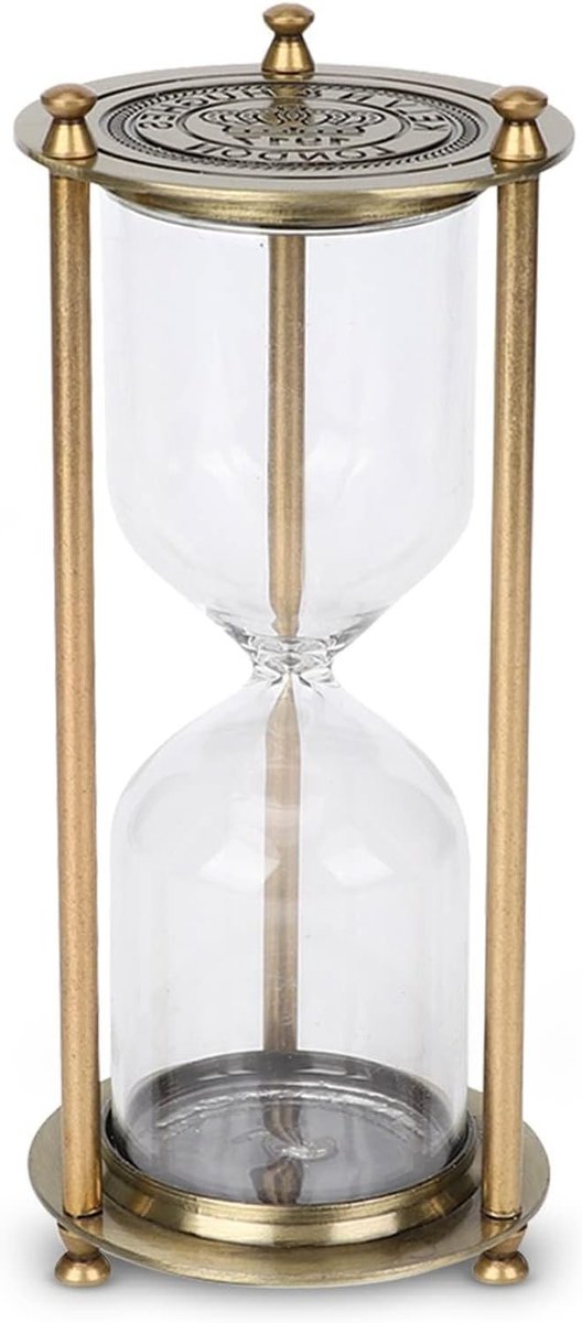 Uurglas van metaal en glas, 15 minuten timer, perfect voor decoratie en tijdbeheer