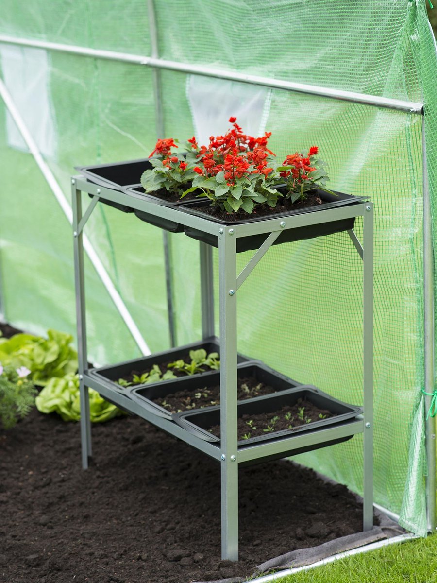 Talen Tools Nature Table de culture - H77 x 77 x 40cm - 6 bacs de semis