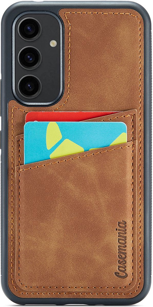 CaseMania Backcase hoesje geschikt voor Samsung Galaxy A55 - Effen Bruin - Kunstleer