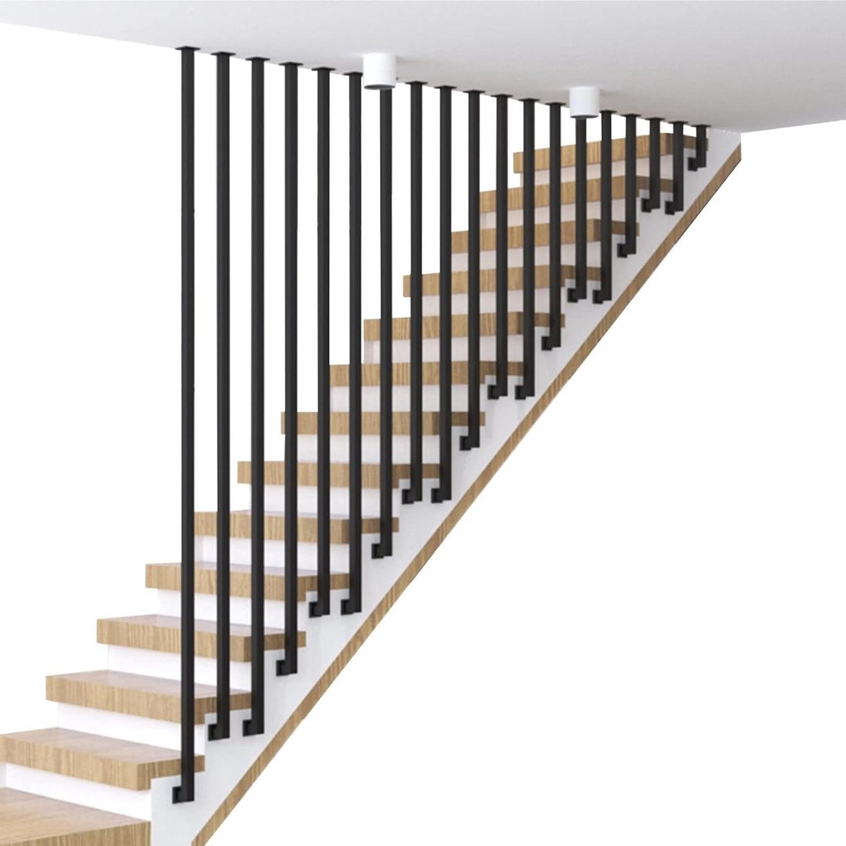 Trapleuning - Handgreep Hek - Veiligheid Binnen - Stevig Smeedijzer - 110cm - Zwart