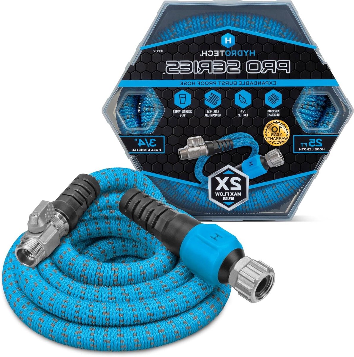 Uitbreidbare Tuinslang - Flexibele Waterslang - Gazon Water Geven - Dubbel Debiet - 76 Meter - Blauw