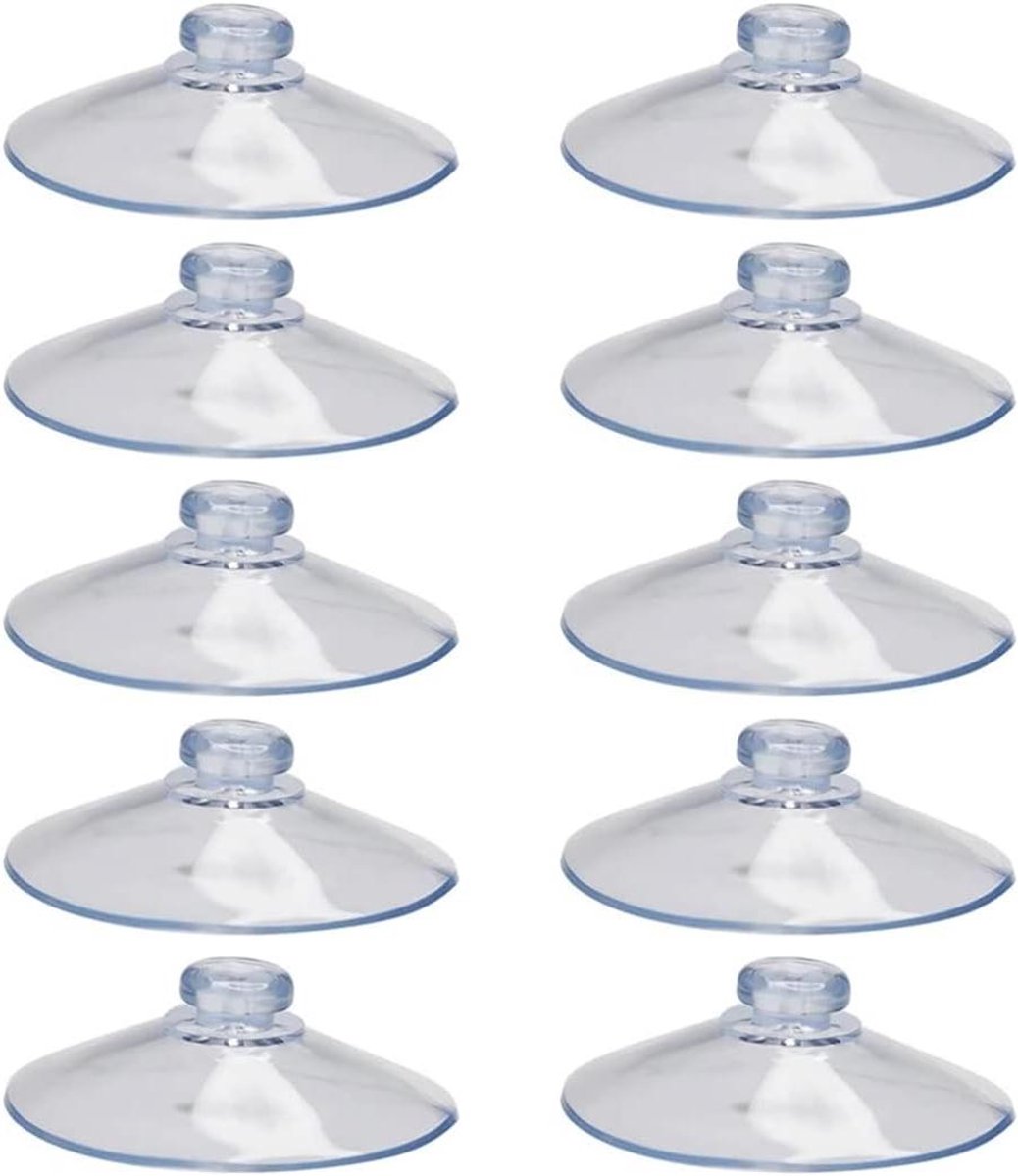 Zuignap Pads - Paddestoel Type - Gladde Oppervlakken - Slijtvast PVC - 10 Stuks 55mm - Transparant