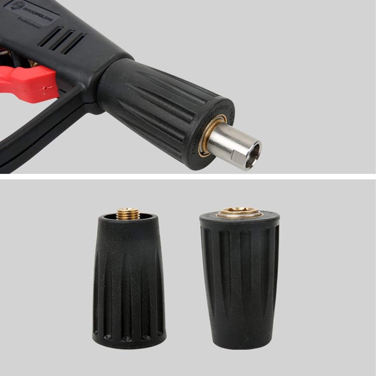 Hogedrukreiniger Adapter - Snelle Koppeling - Auto Reinigen - Koperen Constructie - 12mm naar 1/4 inch - Zwart