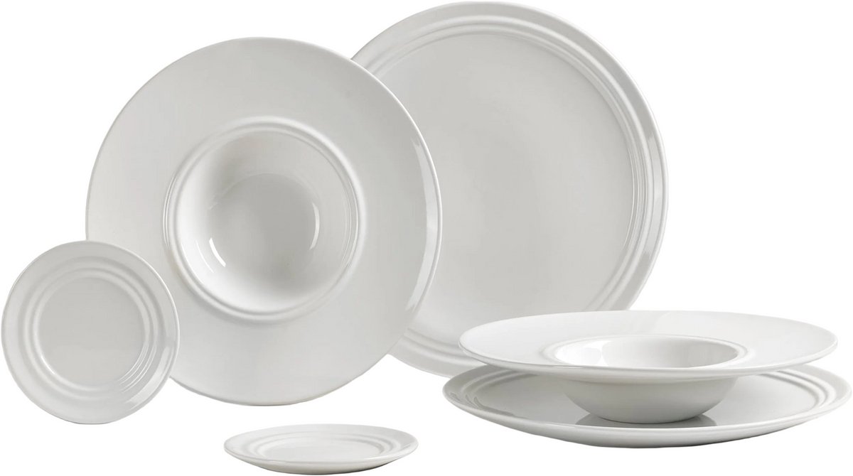 Broste Copenhagen Pastaset Stevns 6-delig / 2 personen - 2 dinerborden, 2 pastaborden en 2 kleine bordjes