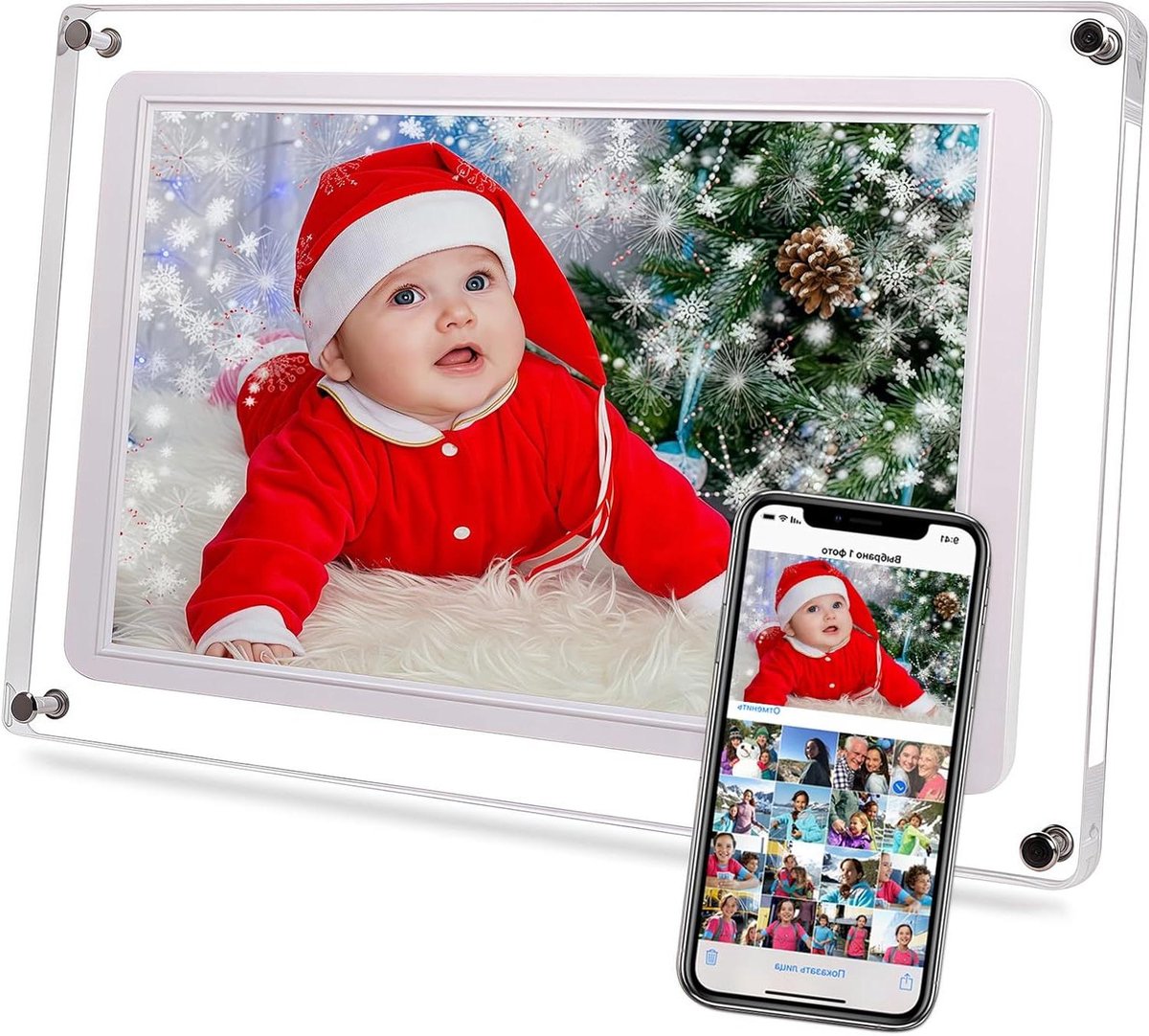 Digitale Fotolijst - Wifi Frame - Foto's Delen - Acryl Frame - 101 inch - Wit