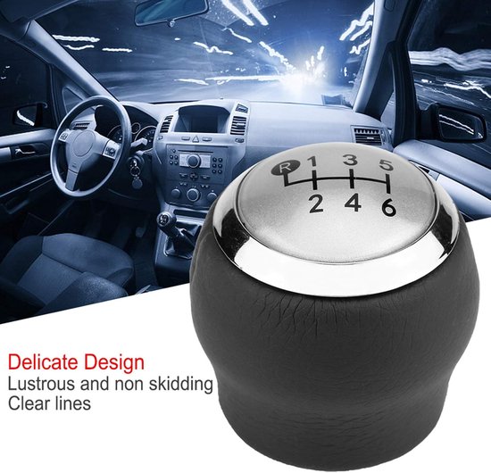 Versnellingspookknop Auto - Schakelknop Hendel - Auto Interieur Upgraden - Speciaal Ontworpen - 1.8MT AURIS - Zwart Zilver Grijs — afbeelding 4