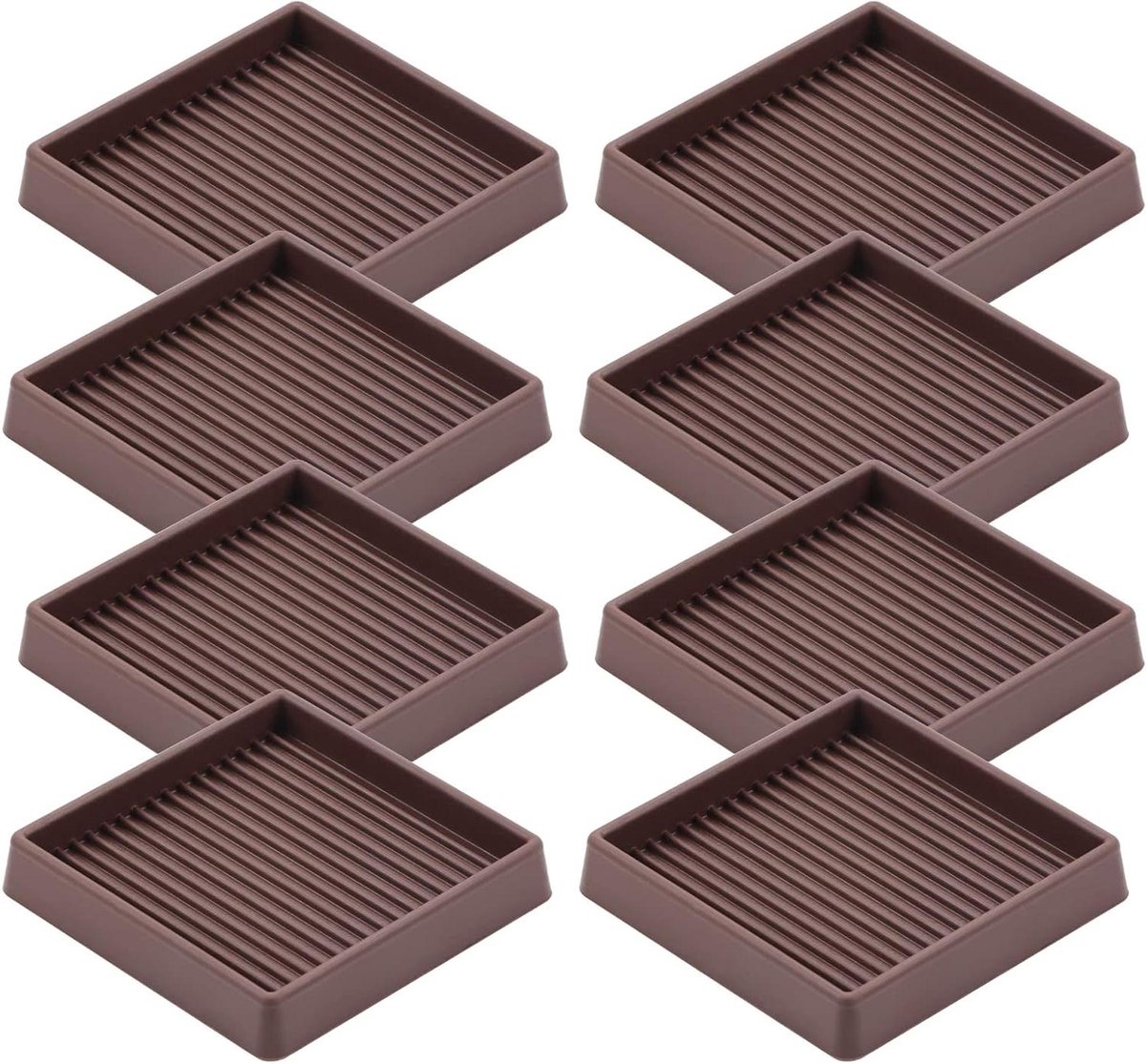 Rubberen Meubelbekers - Vloerbeschermers Caster Cups - Meubels Stabiliseren - Antislip Vloergreep - 8 stuks - Bruin