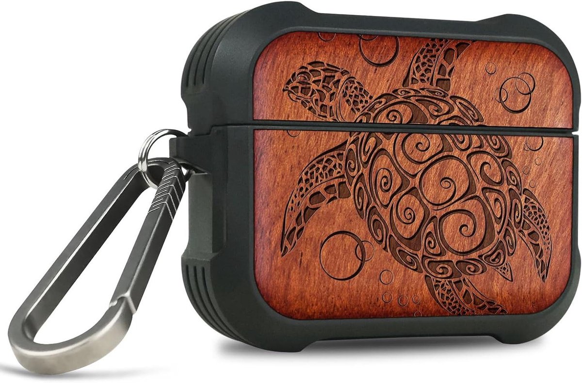 Houten AirPods Hoesje - AirPods Beschermhoes - Opladen en Beschermen - Natuurlijk Hout Gravure