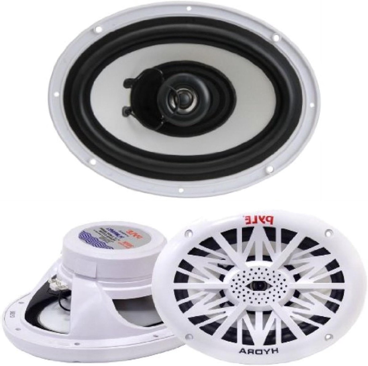 Waterdichte Luidsprekers - Marine Speakers - Buiten Geluid - 2-weg Systeem - 15 x 23 cm - Wit